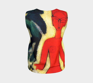 Amedeo Dragon Afro Red Loose Tank Top
