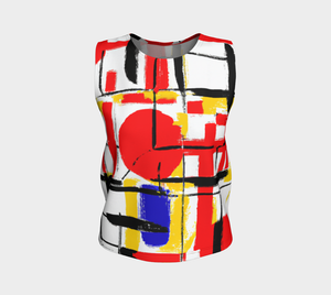 AI Designed Long Tank Top Inspired By Artist Piet Mondrian