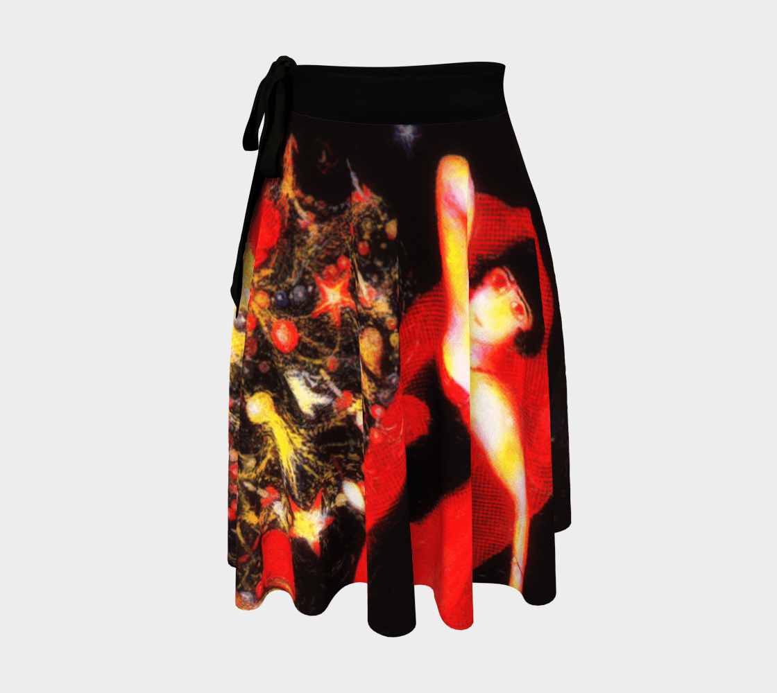 Ho Ho Ho Dragon Florentine Christmas Wrap Around Skirt