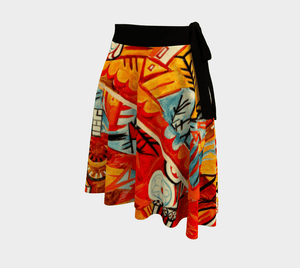Goncharova Dragon Abstract Autumn Wrap Around Skirt