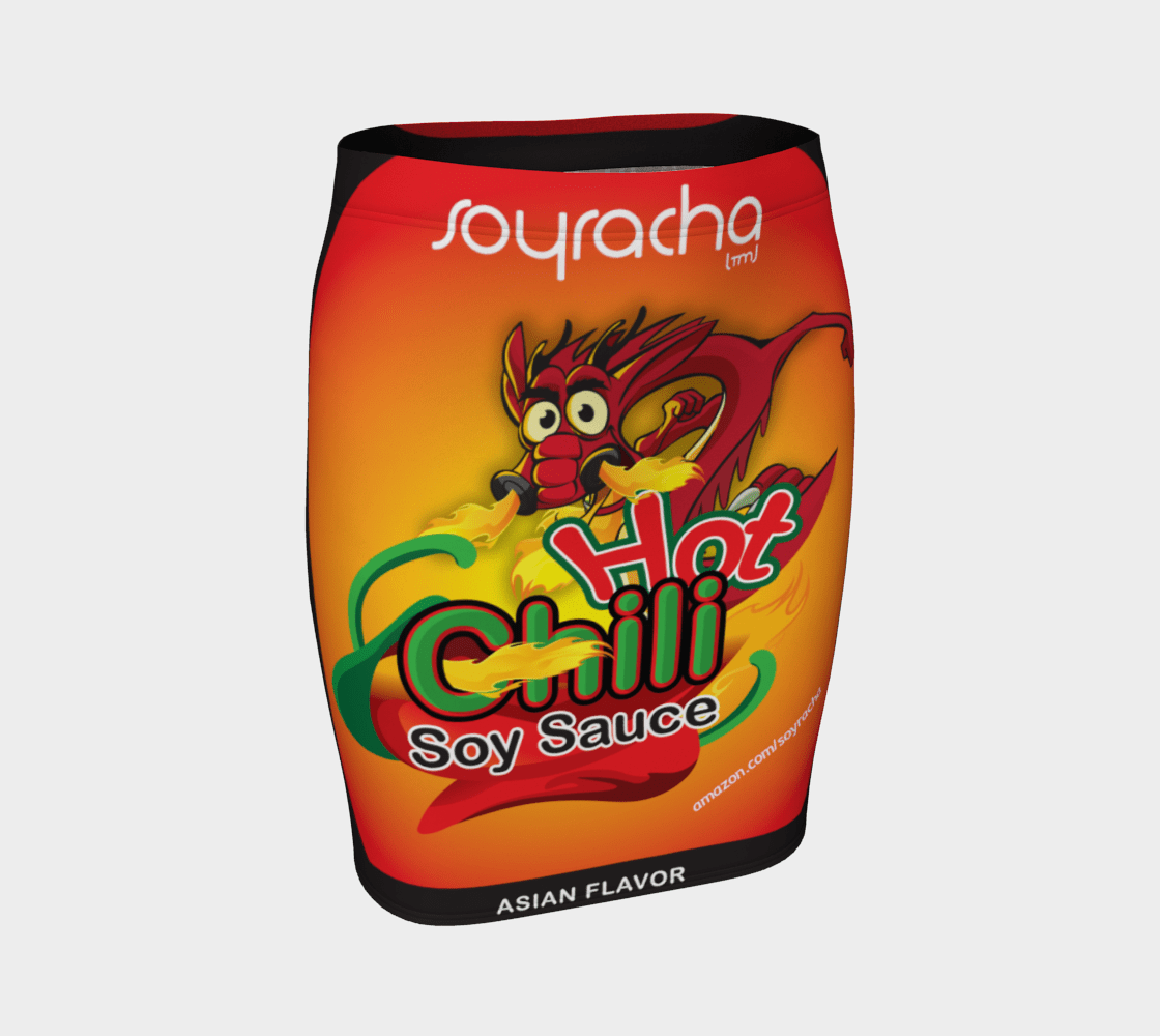 Soyracha Dragon Human Sandwich Board Pencil Skirt