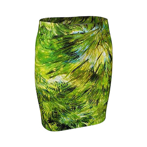 Vincent Dragon Van Go Go Grass Pencil Skirt