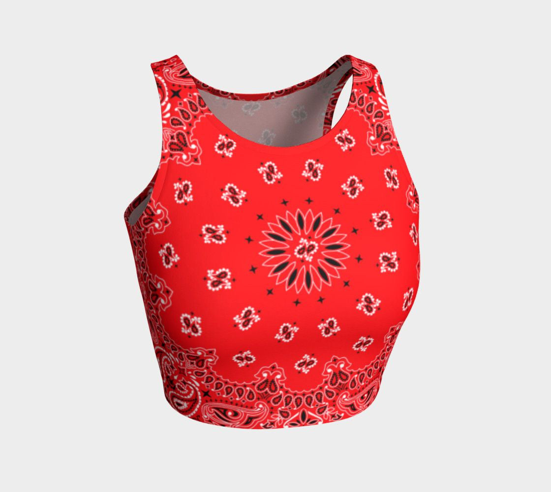 Athleisure Dragon Classic Red Bandana Crop Top
