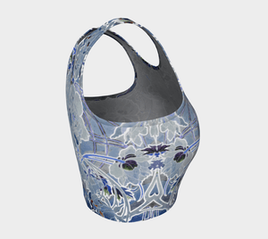 Athleisure Dragon Purplish Palapeonies Crop Top