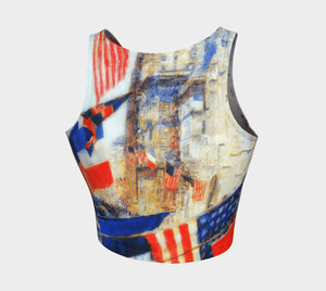 Franco American Dragon Many Flags Athleisure Crop Top