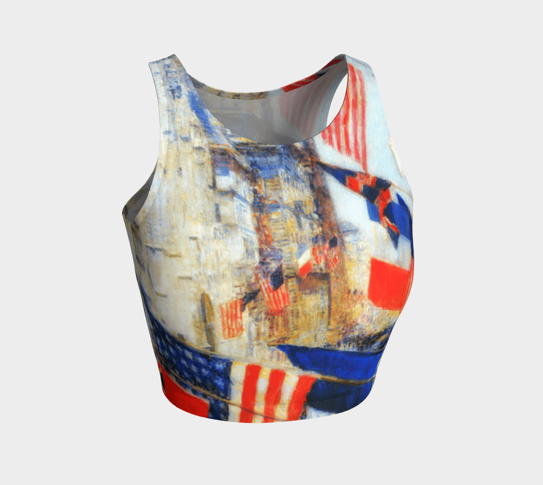 Franco American Dragon Many Flags Athleisure Crop Top