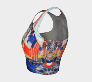Franco American Dragon Many Flags Athleisure Crop Top
