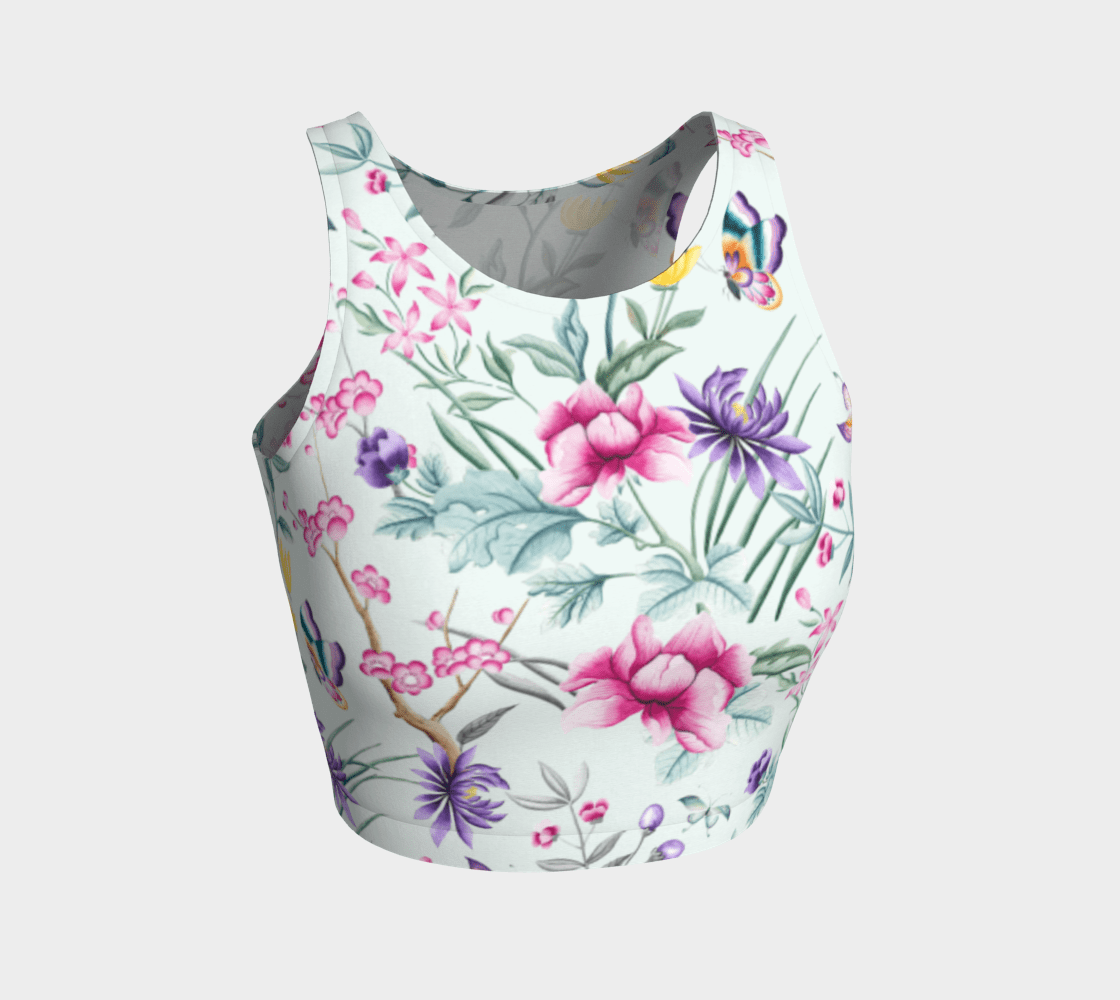 Athleisure Dragon Chinoiserie Kaleidoscope Crop Top