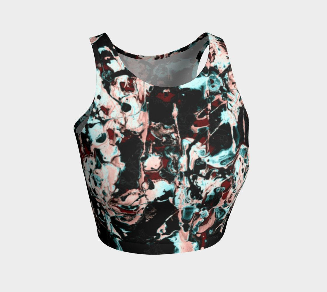 Jackson Dragon Paint Spatter Spill Spot Friendly Crop Top