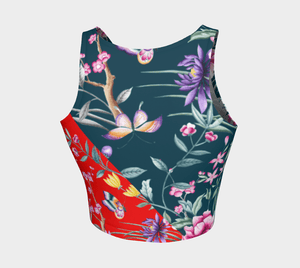 Asymmetrical Dragon Chinoiserie Crop Topper
