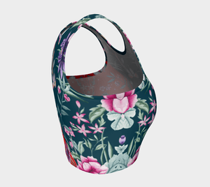 Asymmetrical Dragon Chinoiserie Crop Topper