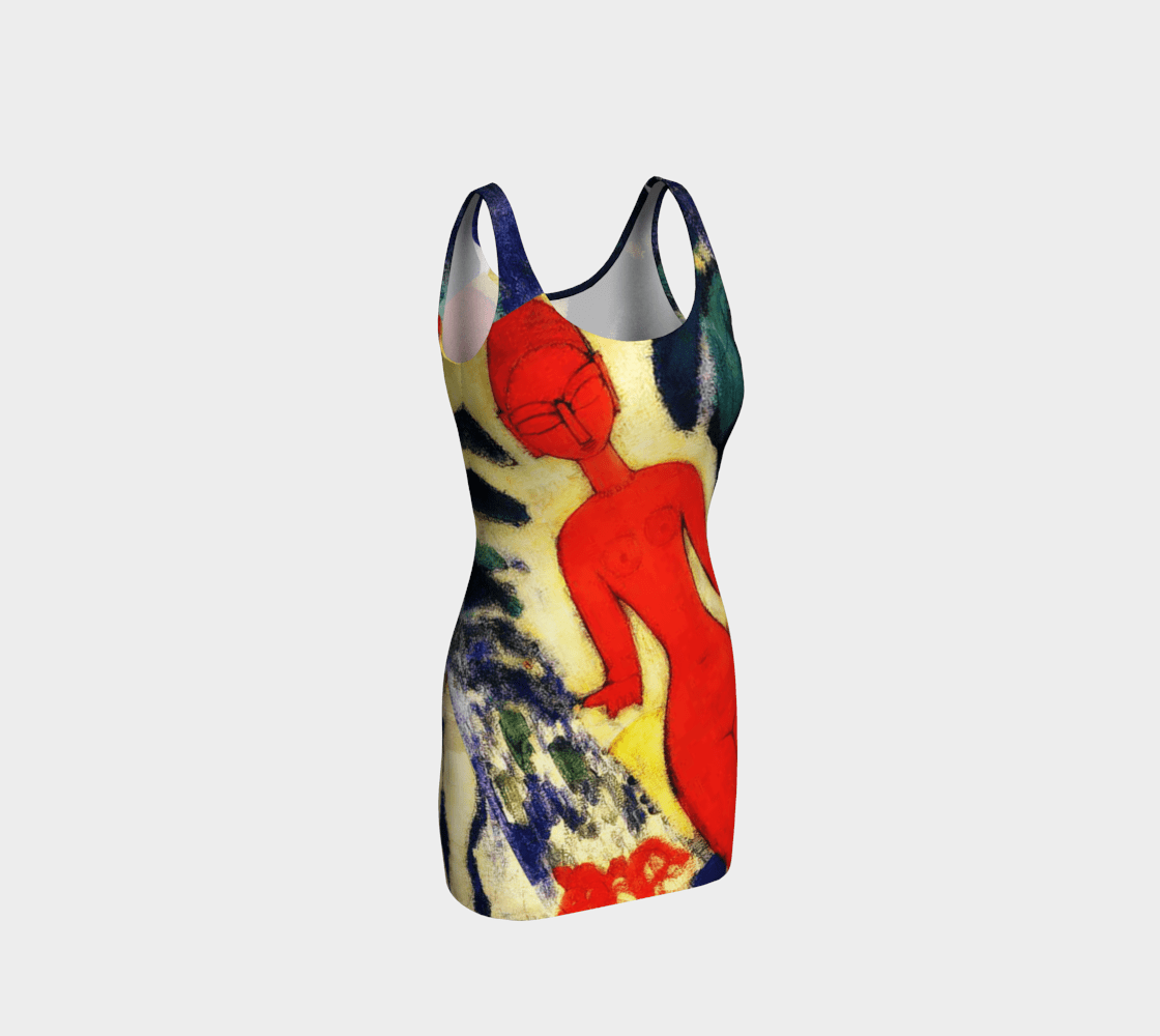 Amedeo Dragon Afro Red Bodycon