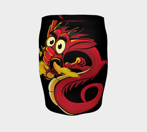 Soyracha Dragon Flaming Fitted Pencil Skirt