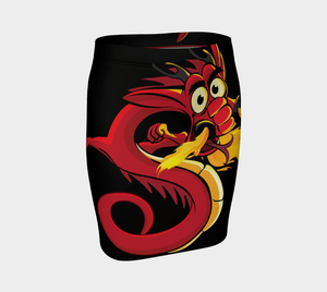 Soyracha Dragon Flaming Fitted Pencil Skirt