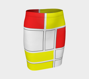 Mondrian Dragon Action Adventure Heroine Pencil Skirt