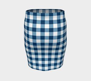 Picnic Basket Dragon Blue Gingham Fitted Pencil