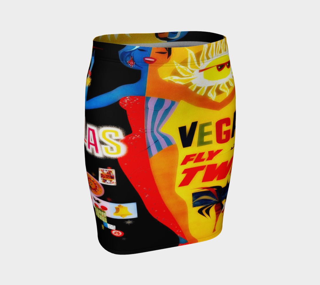 Elvis Dragon Viva Las Pencil Skirt