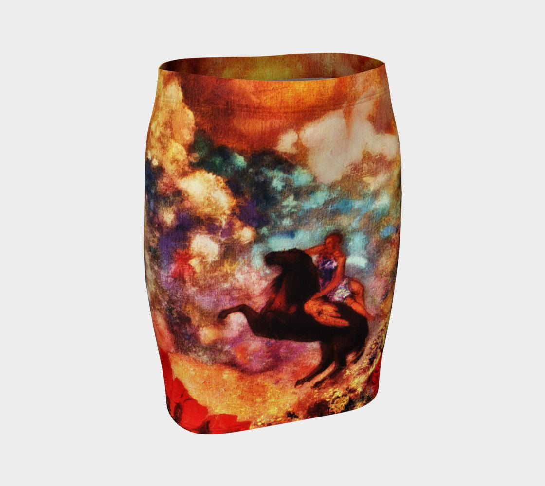 Pegasus Dragon Psychedelic Pencil Skirt