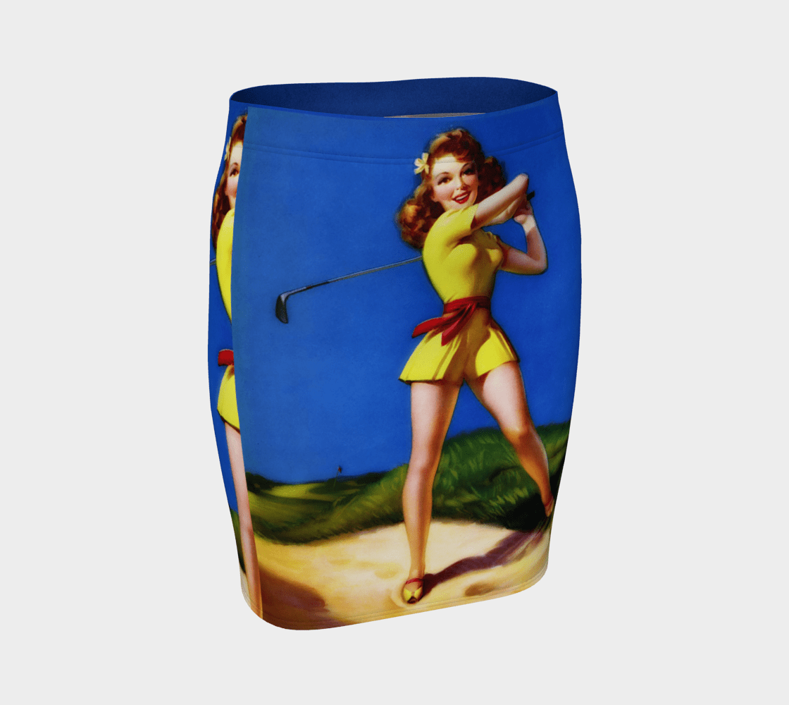 Hole In One Dragon Sun & Sand Trap Pencil Skirt