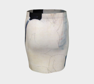 Amedeo Dragon Ghost Curve Pencil Skirt