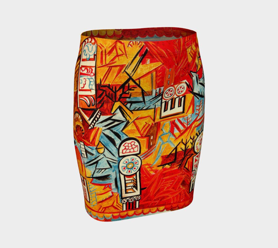 Cuban Pete Dragon Cubo Futuro Pencil Skirt