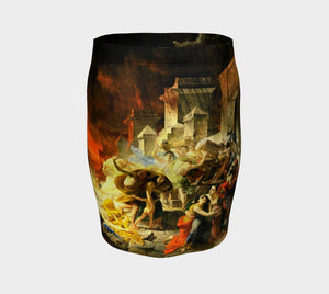 Pompeii Dragon Hotter Than Lava Pencil Skirt