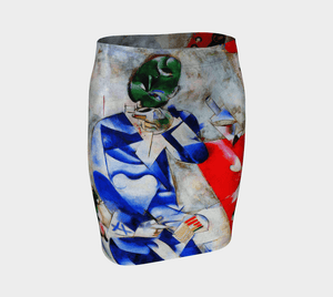 Chagall Dragon Half Past Three Pencil Skirt