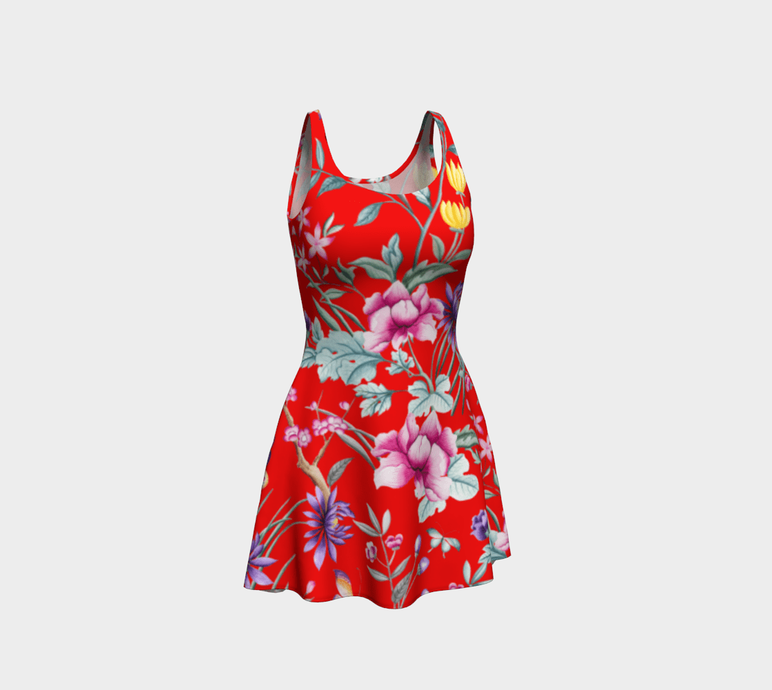 Chinoiserie Dragon Little Red Riding Hood Cocktail Dress