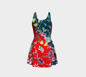 Asymmetrical Dragon Chinoiserie Cocktail Dress