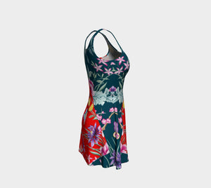 Asymmetrical Dragon Chinoiserie Cocktail Dress