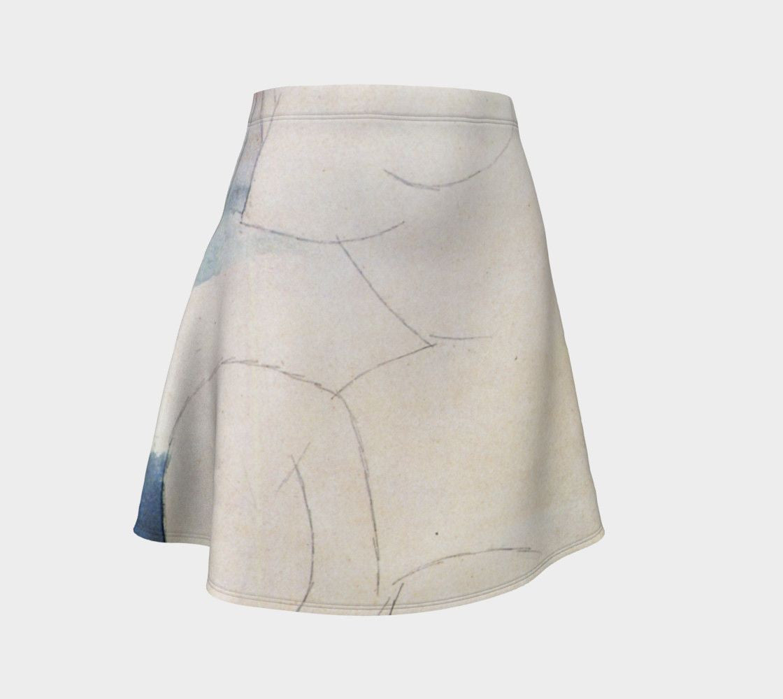 Amedeo Dragon Nude Ghost Skater Flare Skirt