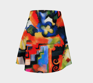 Macke Dragon Flirtatious Flare Abstraction Skirt