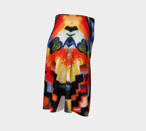 Macke Dragon Flirtatious Flare Abstraction Skirt