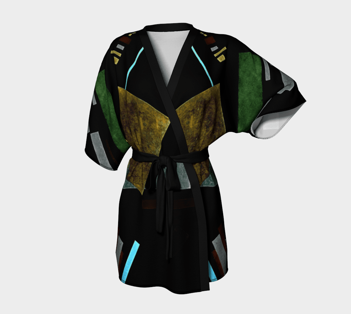 Asymmetrical Dragon Distracting Abstraction Kimono