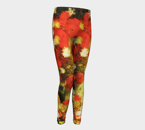 Vase with Poppies, Cornflowers, Peonies and Chrysanthemums by Van Gogh Youth Leggings