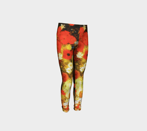 Vase with Poppies, Cornflowers, Peonies and Chrysanthemums by Van Gogh Youth Leggings