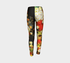 Vase with Poppies, Cornflowers, Peonies and Chrysanthemums by Van Gogh Youth Leggings